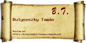 Bulyovszky Tamás névjegykártya